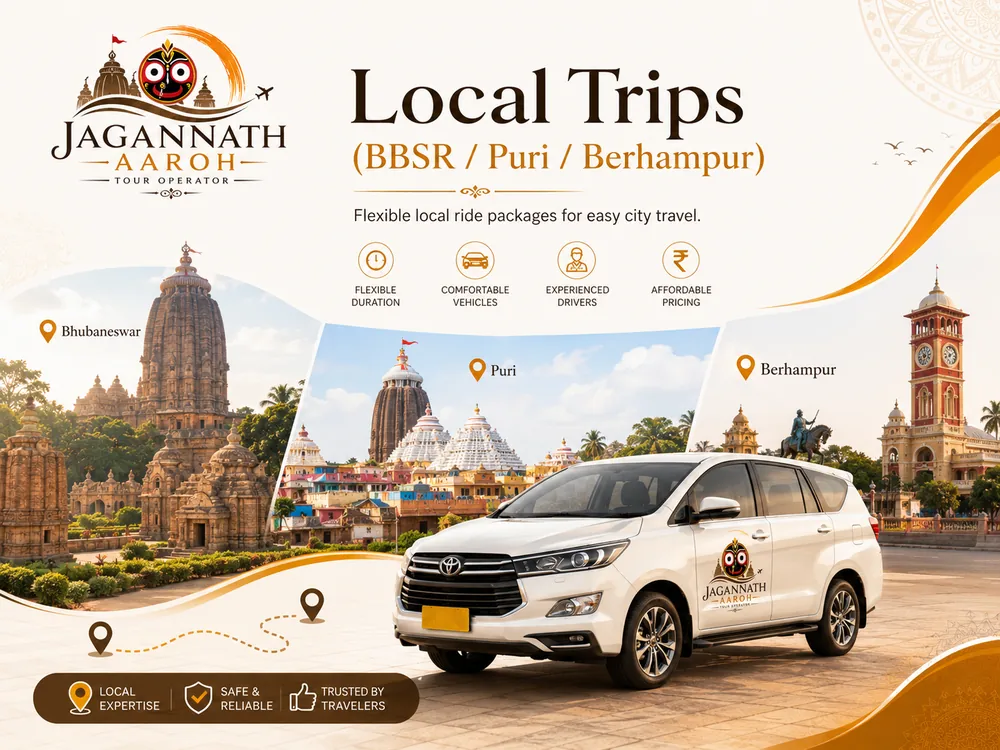 Local cab trips in Bhubaneswar Puri and Berhampur