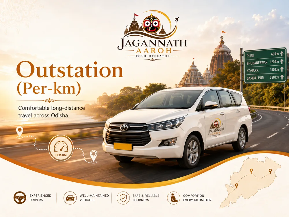 Outstation per kilometre cab service across Odisha